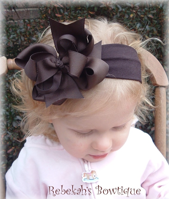 brown baby headband unique hair bows Thanksgiving headbands