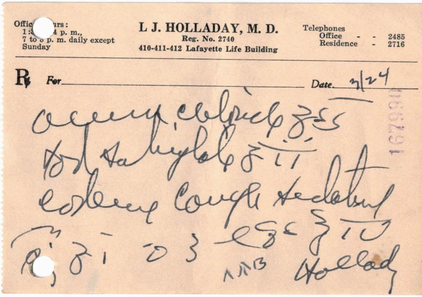 1940s Pharmacy Prescriptions Variety Of Doctors And Places