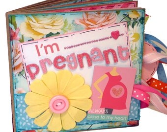 I'm Pregnant - Pregnancy Scrapbook - Paper Bag Album - Mini Baby Memory Book