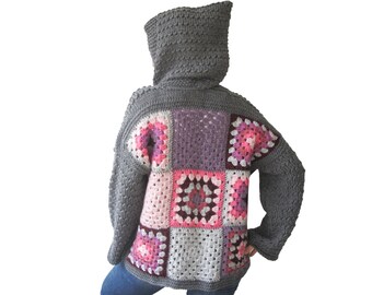 NEW! Crochet Patchwork Cardigan Jacket by Afra