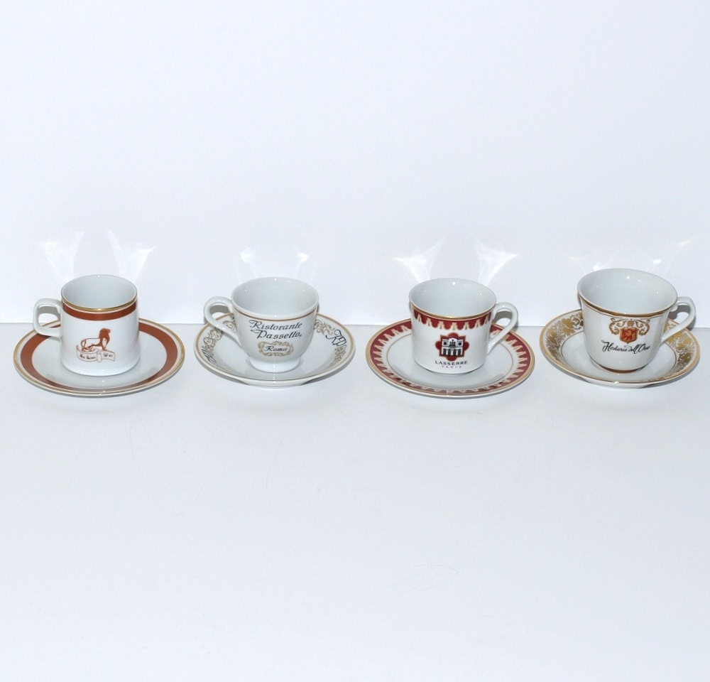 World’s Greatest Restaurants Demitasse Collection, Set of 4 Cups & 4