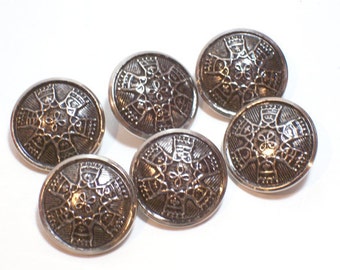 Silver Buttons, Silvertone Metal Buttons 7/8 inch diameter x 20 pieces, Filigree Design