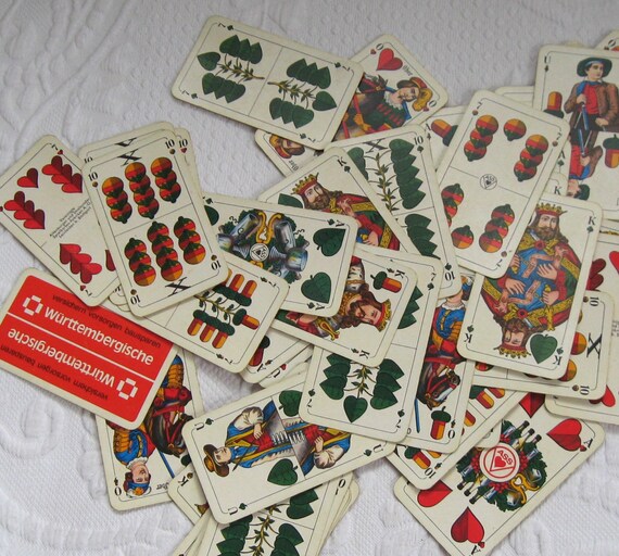 Vintage Deck of German Playing Cards by ASS by vintagous on Etsy