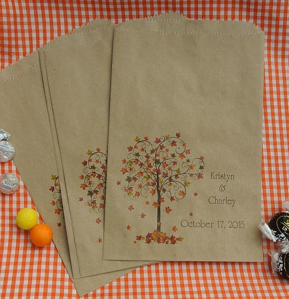 Wedding Favor Bags - Rustic Wedding - Favor Bags - Fall Wedding Favors - Fall Favor Bags - Candy Bags - Candy Buffet Bags Il_570xn