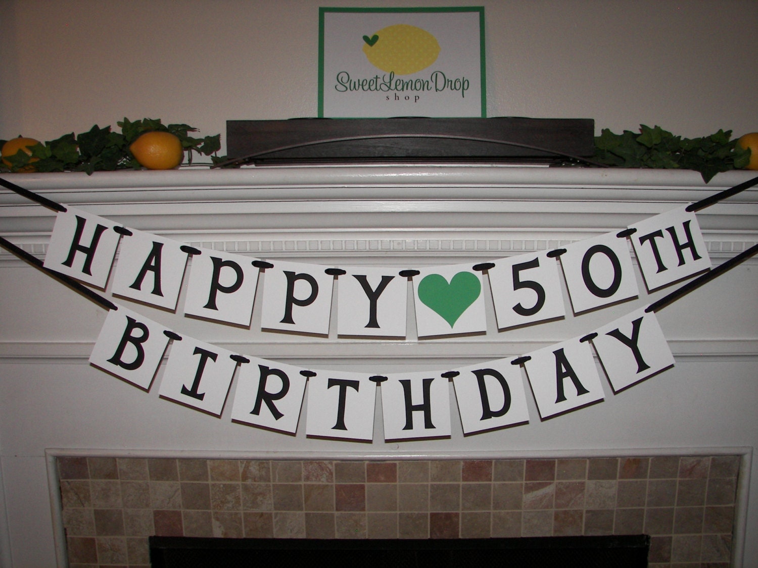 HAPPY 50th BIRTHDAY Banner Custom Age Birthday Banner