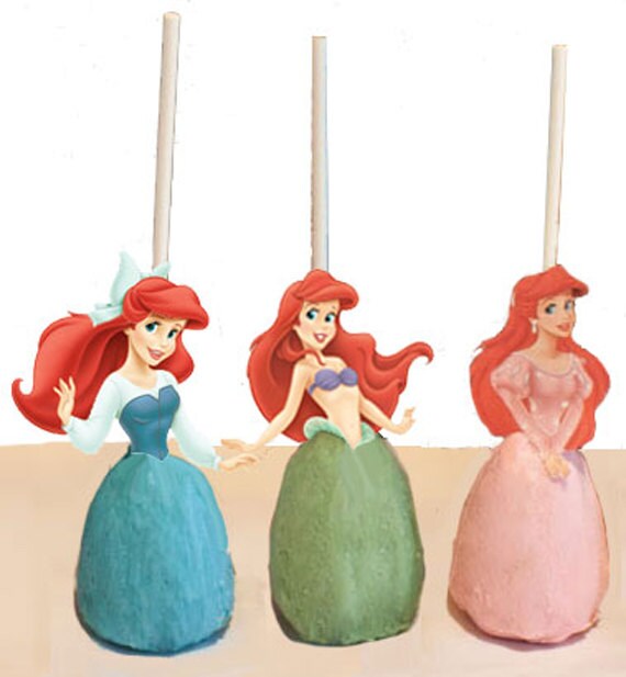 Little Mermaid Cake Pop Topper Printable DIGITAL by chicaandjo