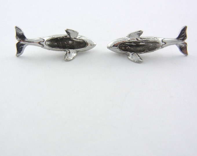 Pair of Dimensional Pewter Orca Whale Charms