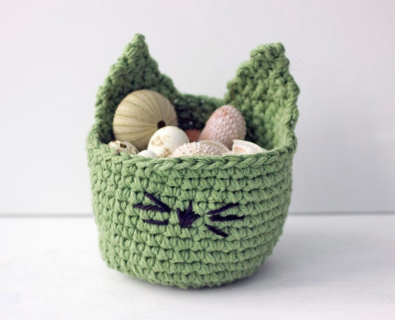 Kitty Easter Basket Crochet Pattern Cat Basket PDF Pattern