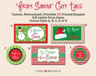 Personalized Christmas Gift Labels From Santa (DIY/Digital File OR Printed Stickers)