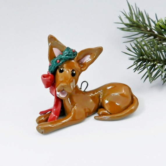 Pharaoh Hound Christmas Ornament Figurine Wreath by ...