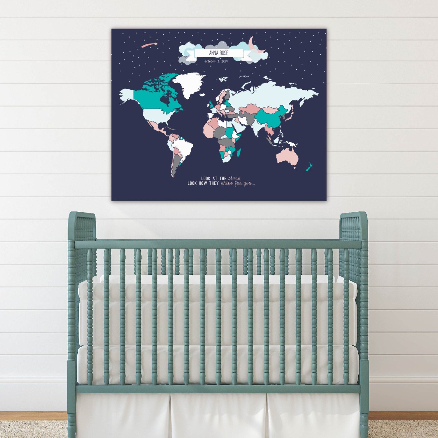 Map Wall Hanging Kid's World Map Interactive Map by PaperRamma
