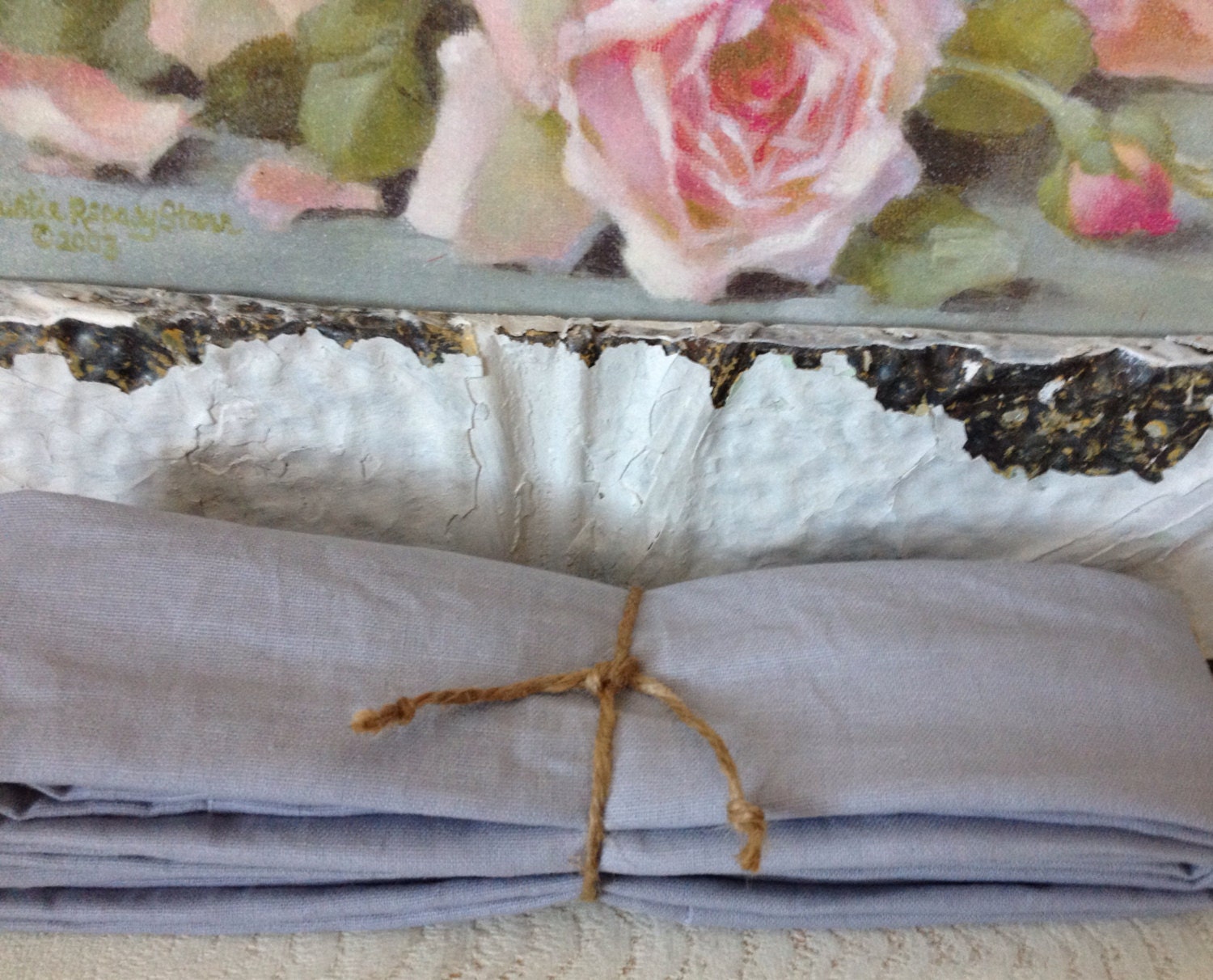 Paris Gray Linen Chandelier Chain Cover Cord Cover Velcro