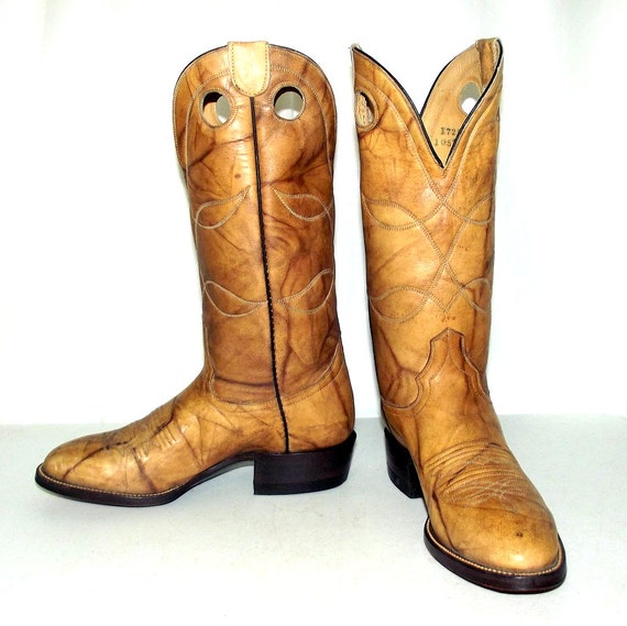 Light Tan Hondo brand cowboy boots mens by honeyblossomstudio