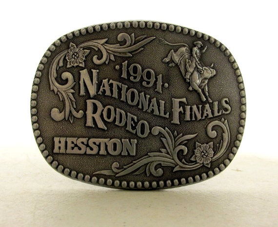 1991 Hesston National Finals Rodeo Belt Buckle NFR Bull