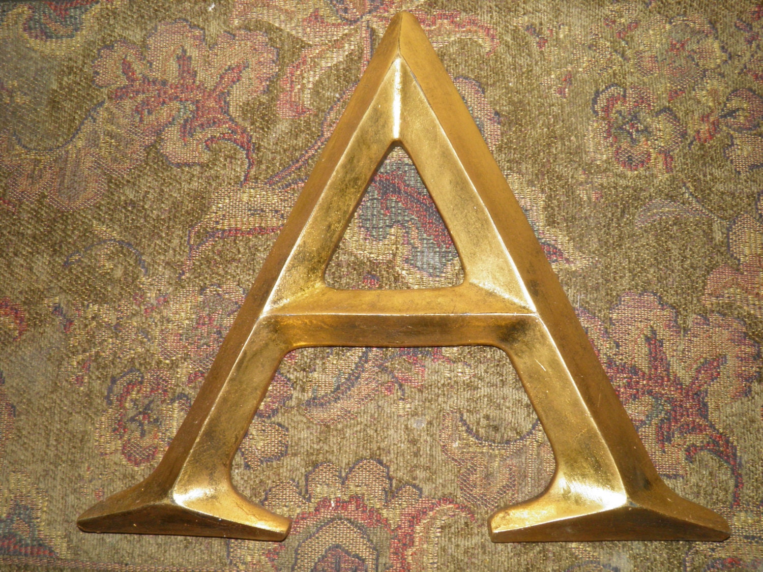 Distressed Resin Wall Letters Antiqued Gold Leaf Large