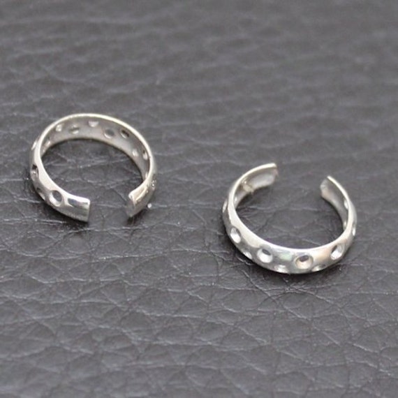 Dotted Holes Ear Cuff Earrings Sterling Silver By 9dollars On Etsy