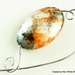 Shawl Pin Scarf Pin Brooch Pin - Orange and Gray Confetti Large Oval Bead