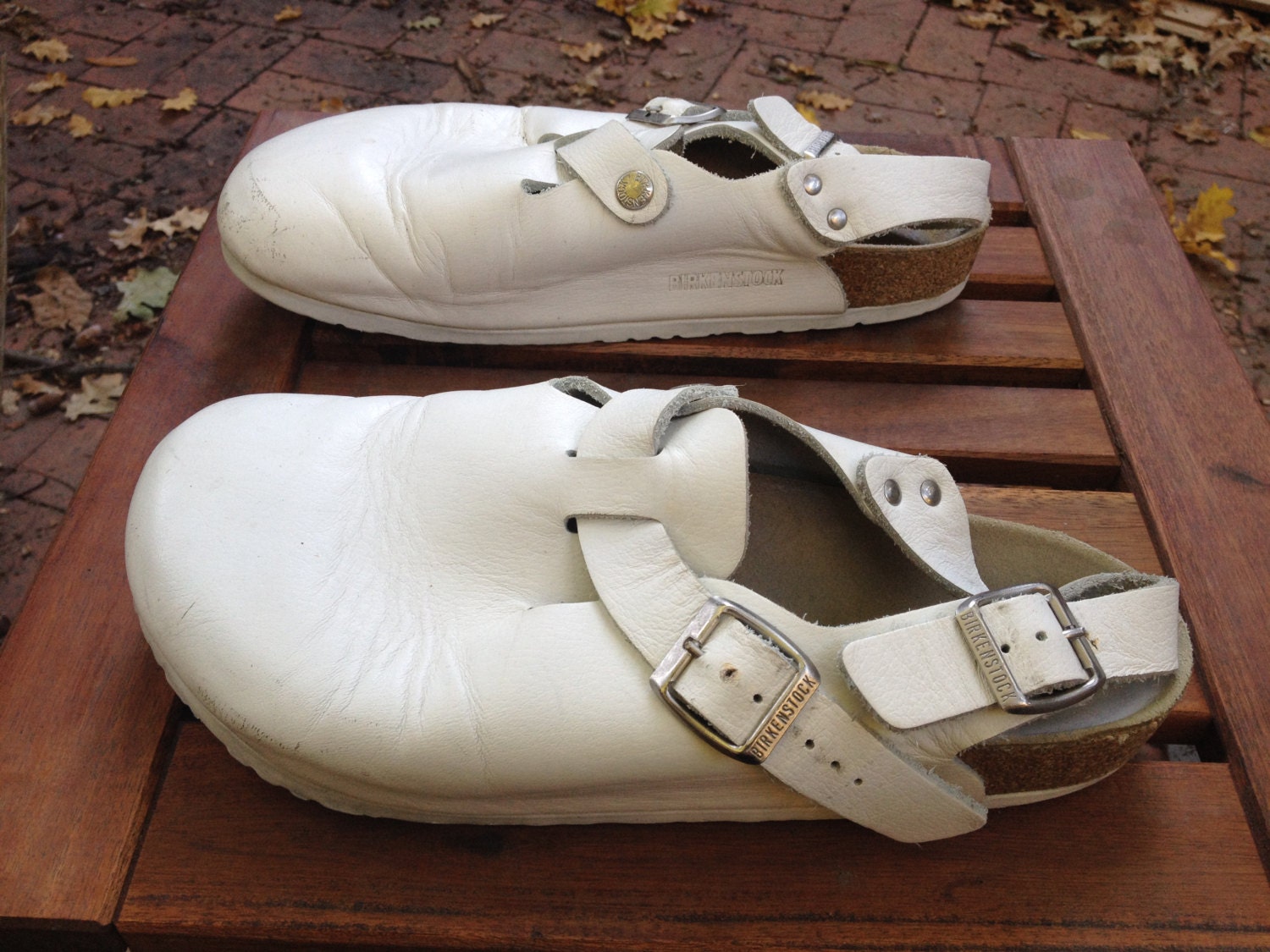 white plastic fake birkenstocks