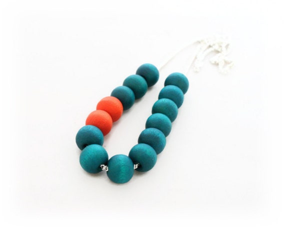 Turquoise Beaded Necklace handmade jewellery by Lottie Of London