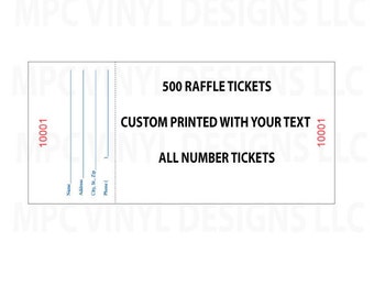 Custom Raffle Ticket Design Any Event Any Theme Fundraiser