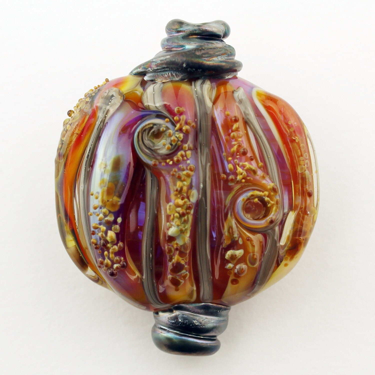 Reserved...Lampwork Glass Bead Lentil by StoneDesignsbySheila