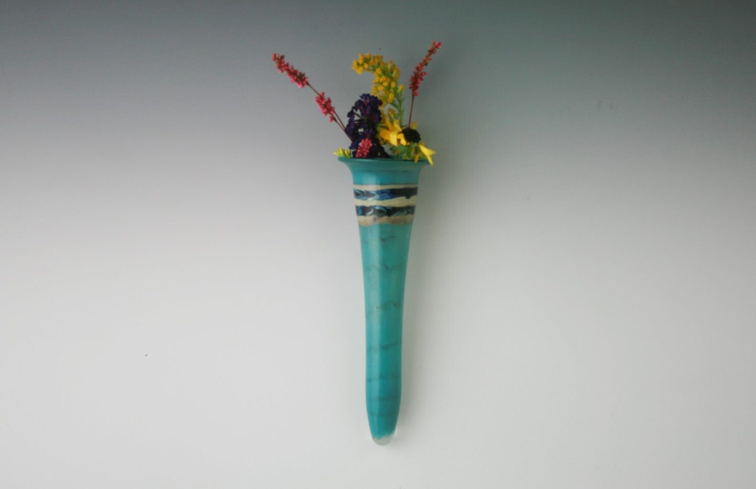 Wall Vase Handblown Glass Wall Pocket Bud Vase Hanging
