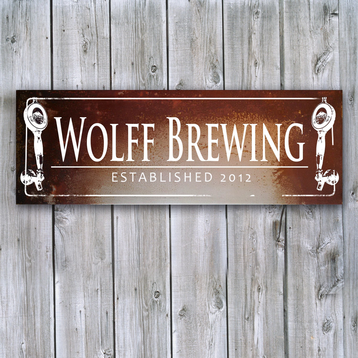 Metal Sign on Rusted Metal Brewery Sign MADE TO ORDER