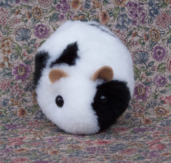 black and white hamster stuffed animal