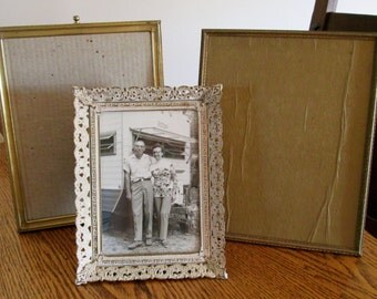 HALF PRICE 3 different vintage goldtone metal frames