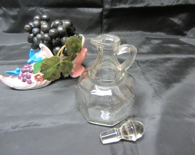 Depression Glass Hazel Atlas Cruet Vinegar Bottle K 802, Vinegar Cruet Bottle with Lid, Atlas Cruet, Salad Dressing Cruet, Table Cruet Glass