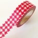 RED Girls Houndstooth Plaid Washi Tape 15mm Christmas Holiday Masking Tape Single - PrettyTape
