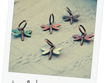 Dragon Fly Charm, Hand Painted Dragon Fly Charms, 6.00 each, Little Dragon Flies