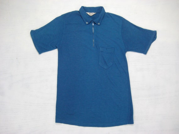 1960s Campus Mens Vintage Polo Blue Short by NormalAveVintage