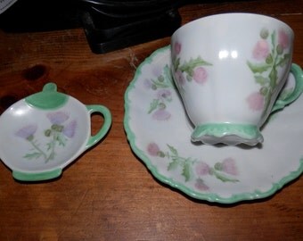tea thistle saucer scottish matching holder germany cup bag