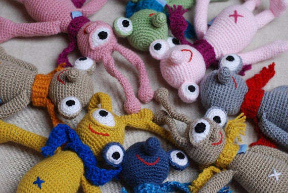 Blue Sid Amigurumi Crochet Monster Creature Toy Animal Baby