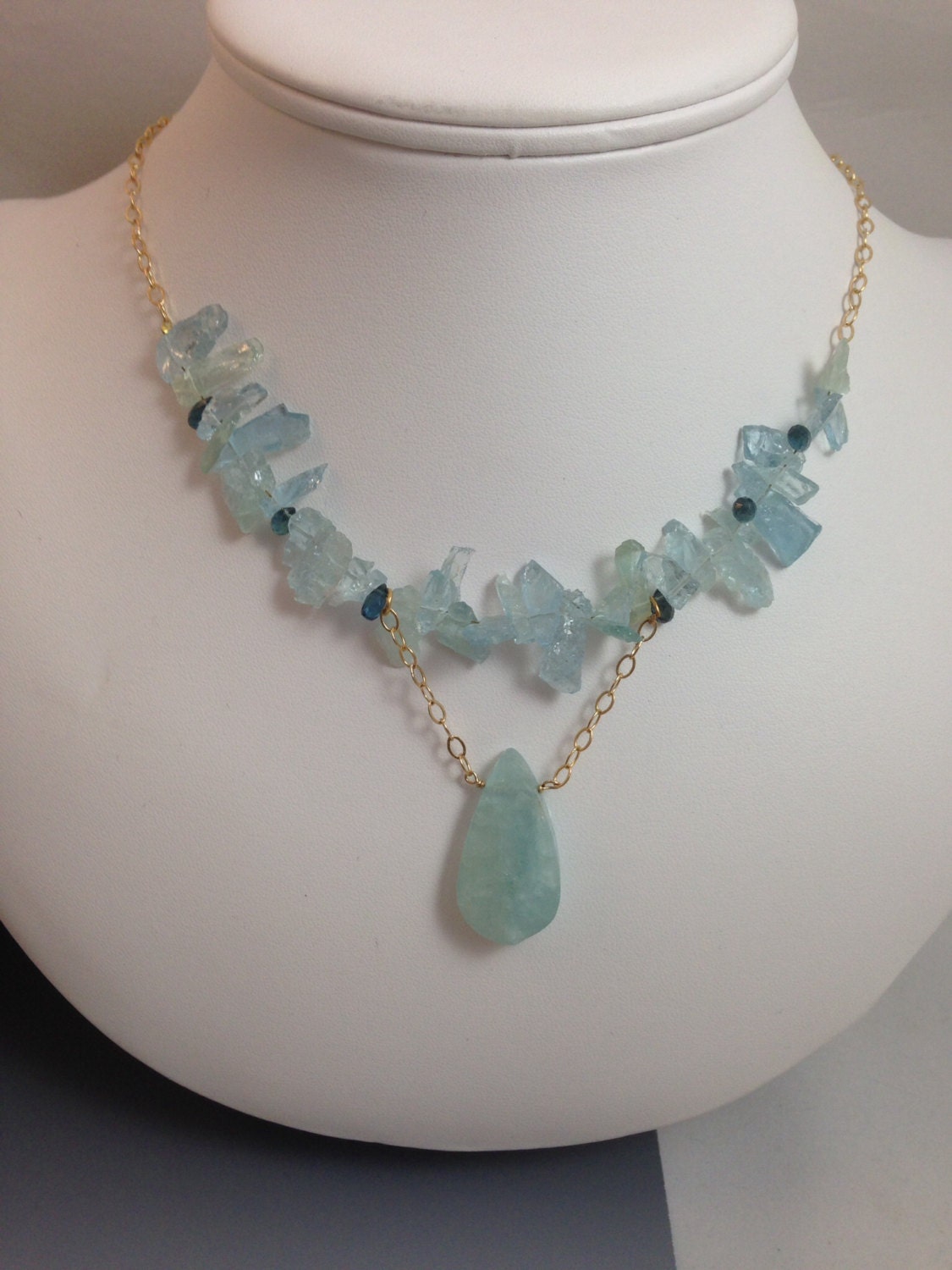 Aquamarine Apatite Necklace by eliyasek on Etsy