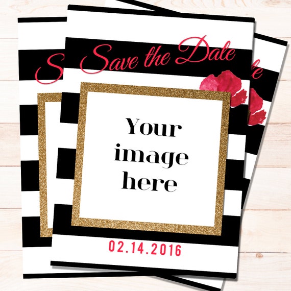 Download Items similar to Stripes 5x7 Save the Date card PSD ...