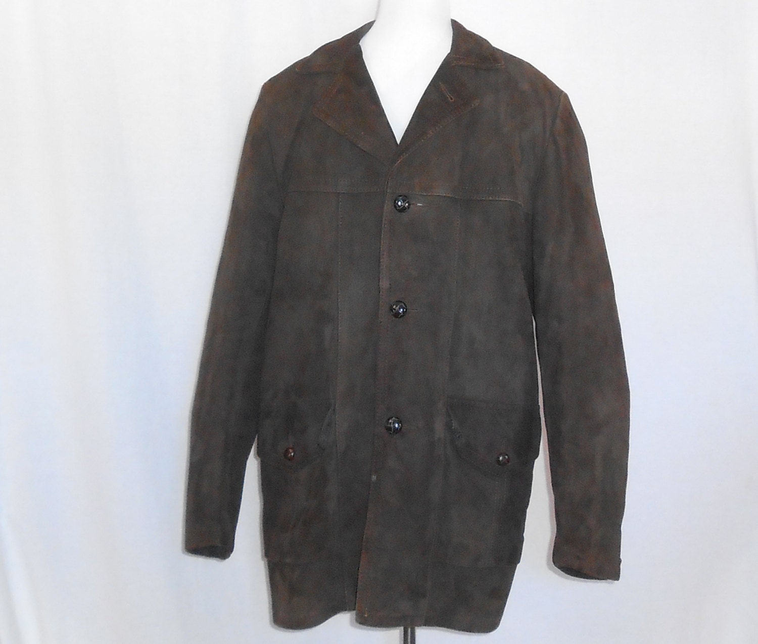 Mens Coat Mens Vintage Coat Mens Vintage Jacket Brown Suede