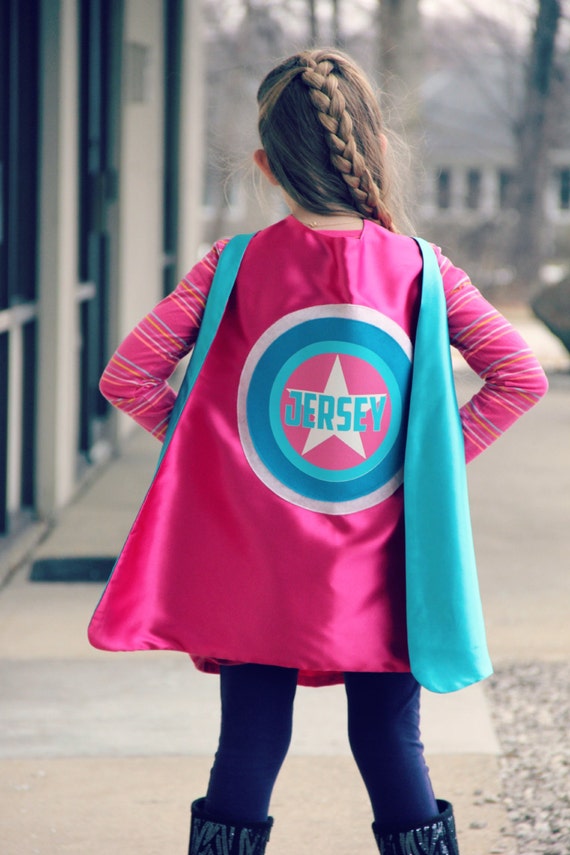 GIRLS Personalized Super Hero Cape - STAR SUPERHERO Cape - Custom Full ...