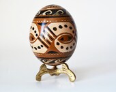 Trypillian Pysanka, chicken Egg decorated batik style, Ukrainian Easter egg