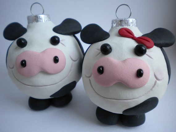 cow christmas ornaments by sleepydenas on etsy cow christmas ornaments by sleepydenas on etsy