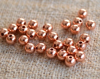 1000pcs Copper Metal Beads Solid Shiny Round 5mm