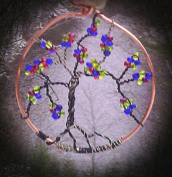 Beaded Tree of Life Mother Children Custom Wall by IntricateBeads