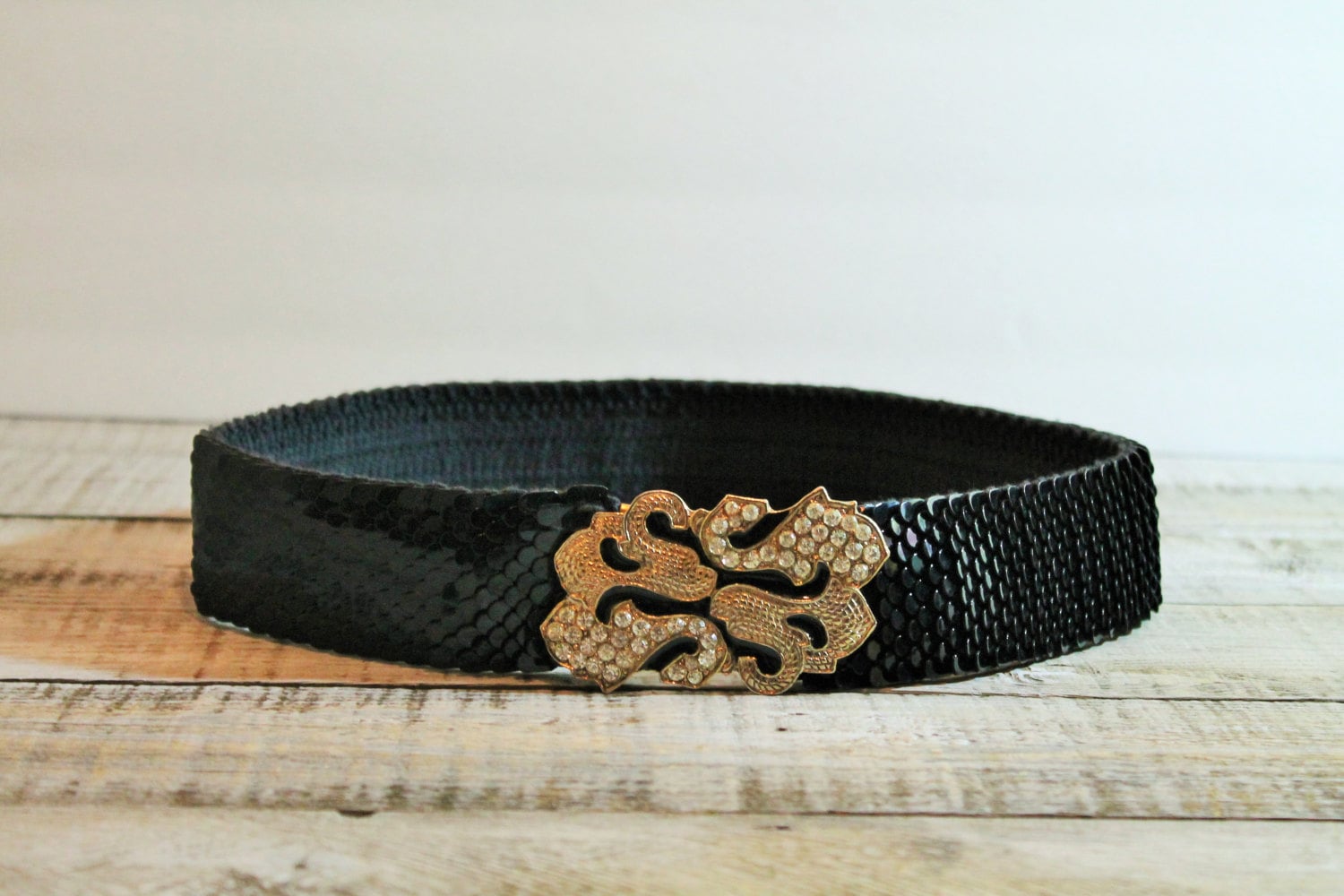 black sequin sash belt