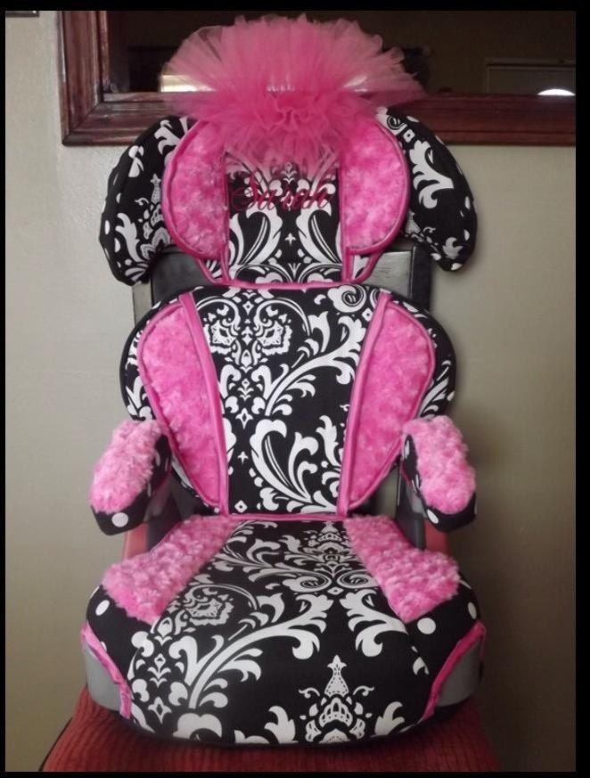 Reupholstered Car Booster Seat Cover High Quality Hot Pink