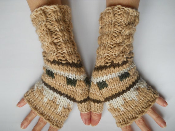 fingerless gloves crochet striped pattern Fingerless Accessories GLOVES Mittens Elegant KNITTED Women HAND /