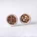 silver stud earrings with gold glitter, pmc fine silver earrings, simple silver post earrings, gold studs, gold earrings