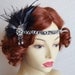 READY TO SHIP, Black and Grey headband, Vintage headpiece,1920s fascinator, art deco headband, gunmetal headband, hair clip, gatsby