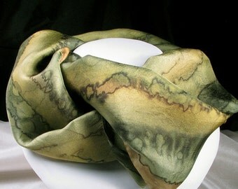 Hand Painted Silk Scarf - Quintessence Silk - Silk Scarf - Woodland Walk
