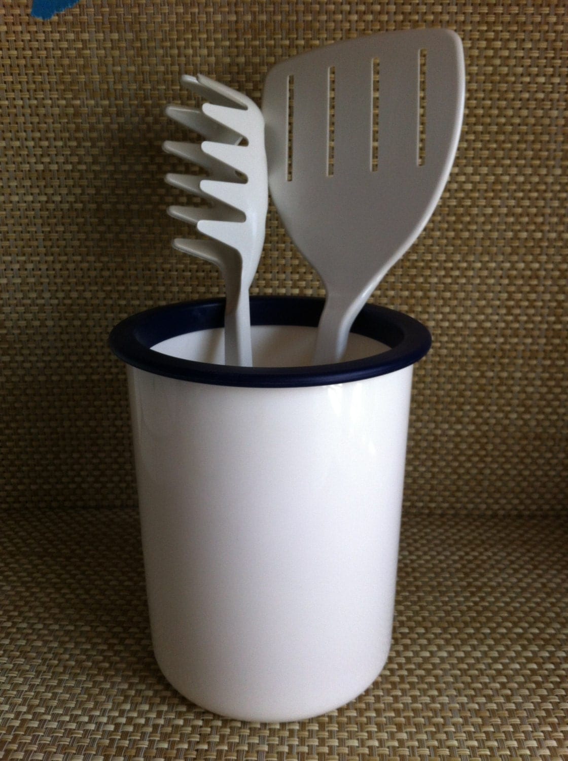 Tupperware Dark Blue Ring Utensil Holder by AuntieBeasAttic